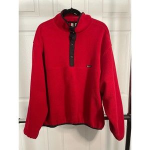 Woolrich Half Button Up Sweater Red Black